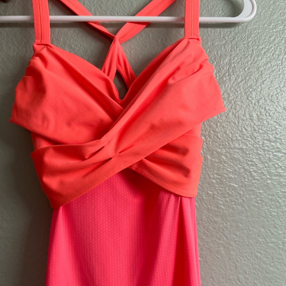 Lululemon wrap it up coral athletic tank